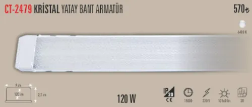 CATA 120W KRİSTAL YATAY BANT ARMATÜR