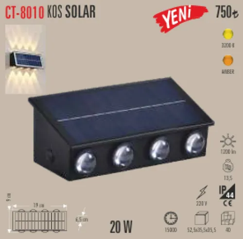 CATA KOS SOLAR LED APLİK 3200K