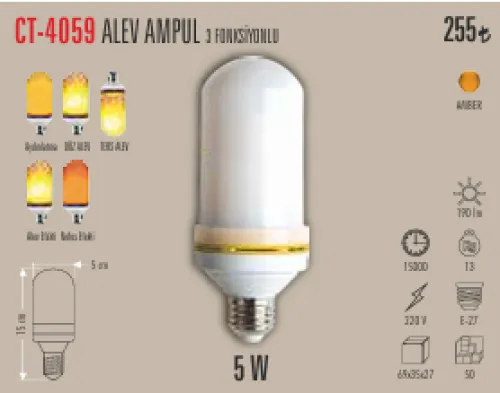 CATA 3 FONKSİYONLU ALEV AMPUL