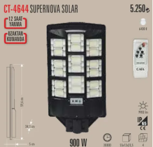 CATA 900W SOLAR SOKAK LAMBASI