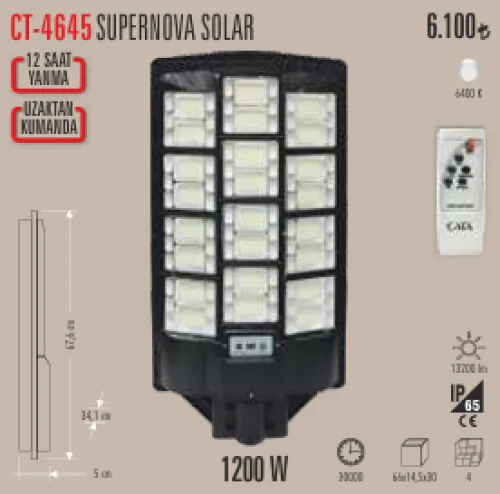CATA 1200W SOLAR SOKAK LAMBASI